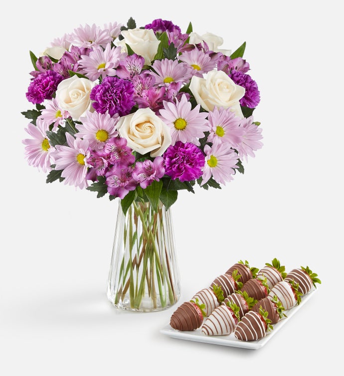 Lavender Garden & Drizzled Strawberries