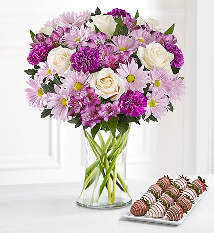 Deliciously Decadent™ Lavender Garden & Drizzled Strawberries