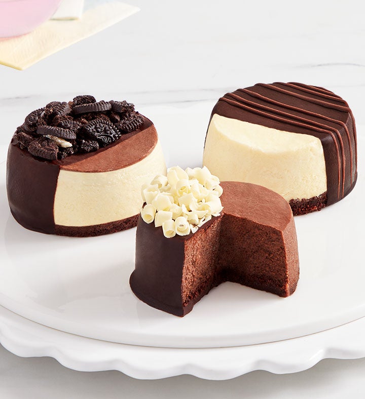 Cheesecake Trio with Gourmet Drizzled Strawberries™