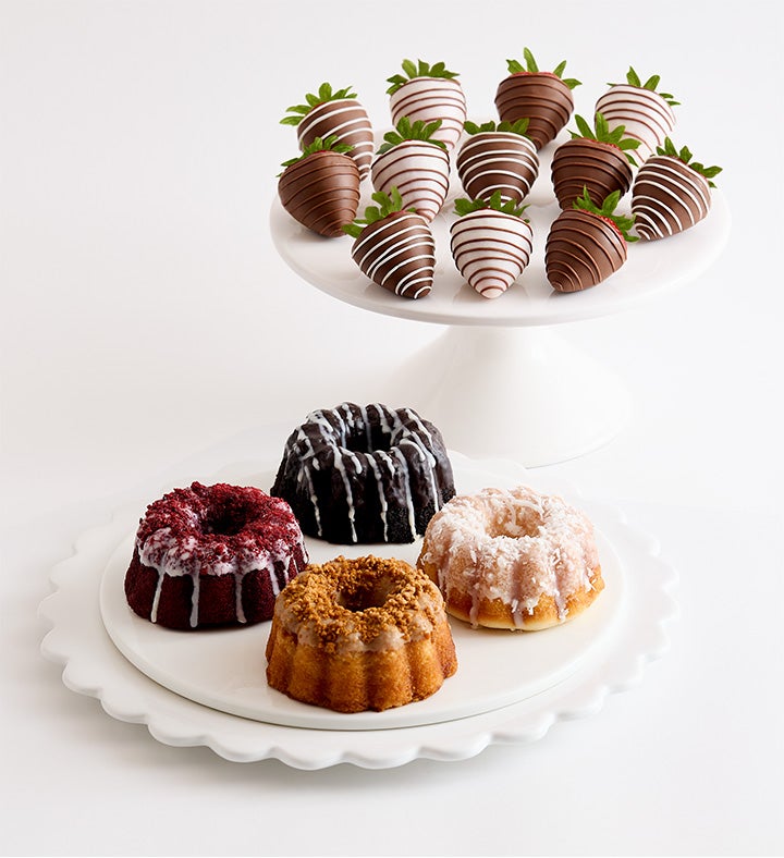 Seasonal Bundt Cakes with Gourmet Drizzled Strawberries